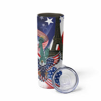 French-American Heritage Month Skinny Tumbler Dual Heritage and National Flag