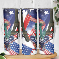 French-American Heritage Month Skinny Tumbler Dual Heritage and National Flag