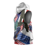 French-American Heritage Month Sleeveless Hoodie Dual Heritage and National Flag