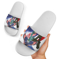 French-American Heritage Month Slide Sandals Dual Heritage and National Flag