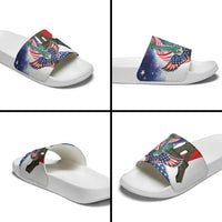 French-American Heritage Month Slide Sandals Dual Heritage and National Flag