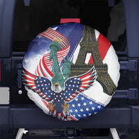 French-American Heritage Month Spare Tire Cover Dual Heritage and National Flag