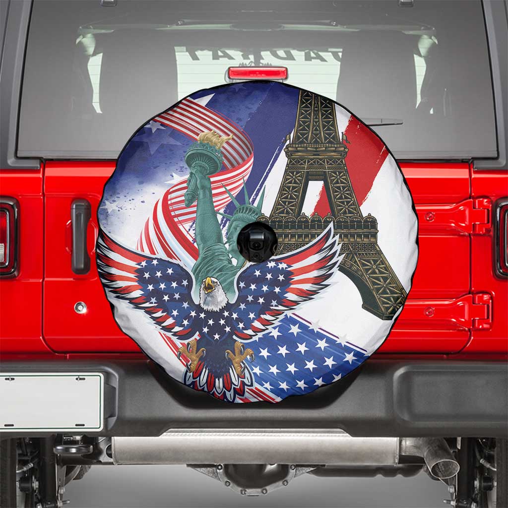 French-American Heritage Month Spare Tire Cover Dual Heritage and National Flag