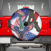 French-American Heritage Month Spare Tire Cover Dual Heritage and National Flag