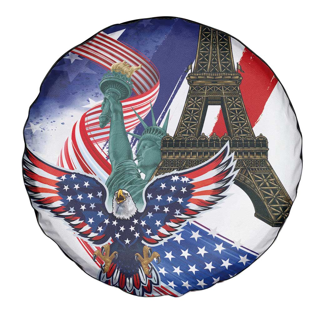 French-American Heritage Month Spare Tire Cover Dual Heritage and National Flag