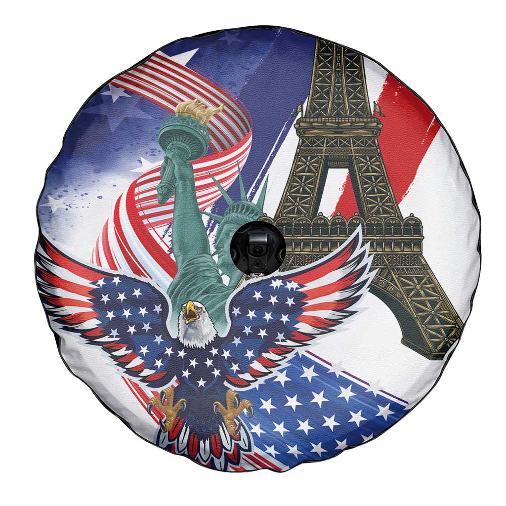 French-American Heritage Month Spare Tire Cover Dual Heritage and National Flag