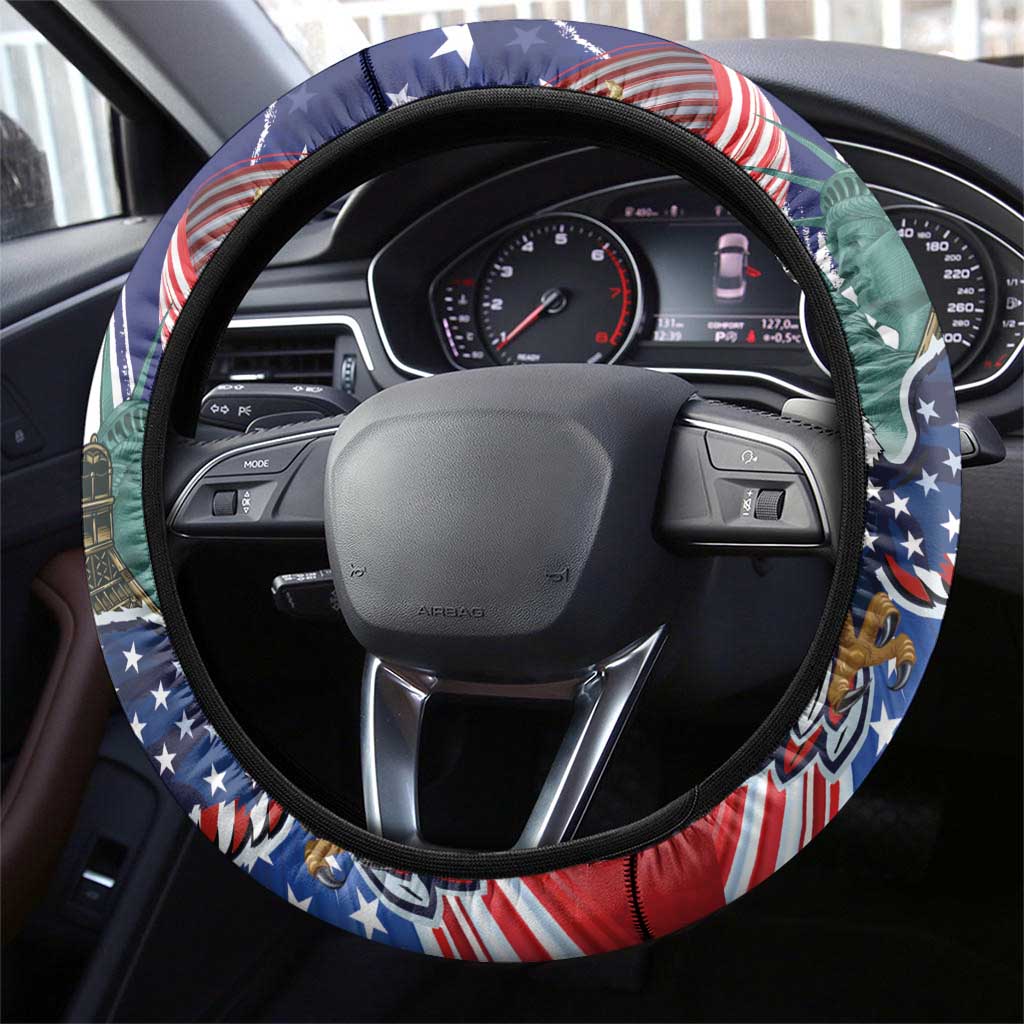 French-American Heritage Month Steering Wheel Cover Dual Heritage and National Flag