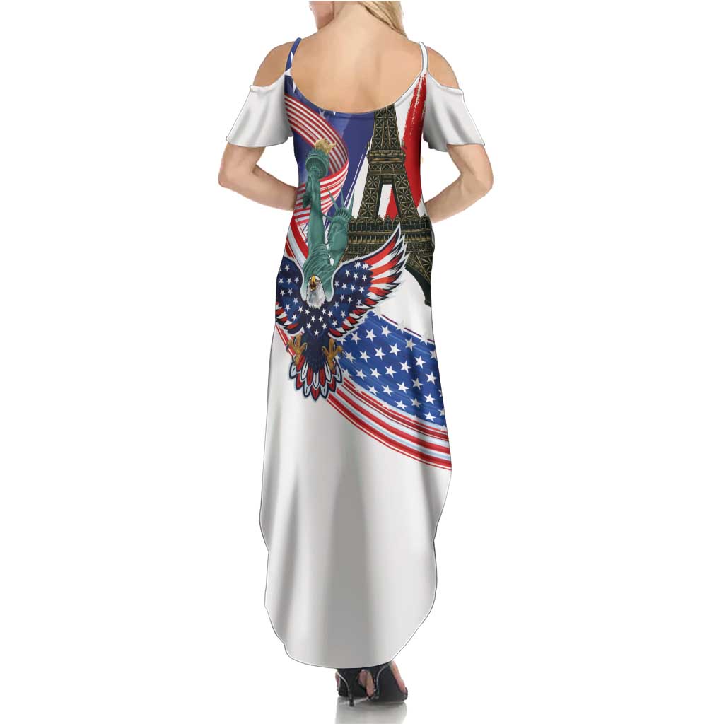 French-American Heritage Month Summer Maxi Dress Dual Heritage and National Flag