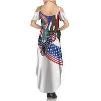 French-American Heritage Month Summer Maxi Dress Dual Heritage and National Flag