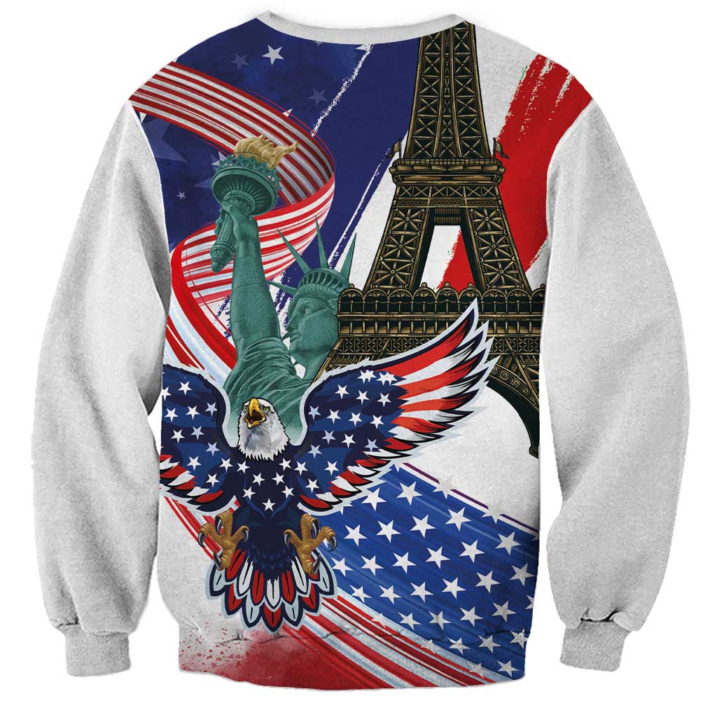 French-American Heritage Month Sweatshirt Dual Heritage and National Flag