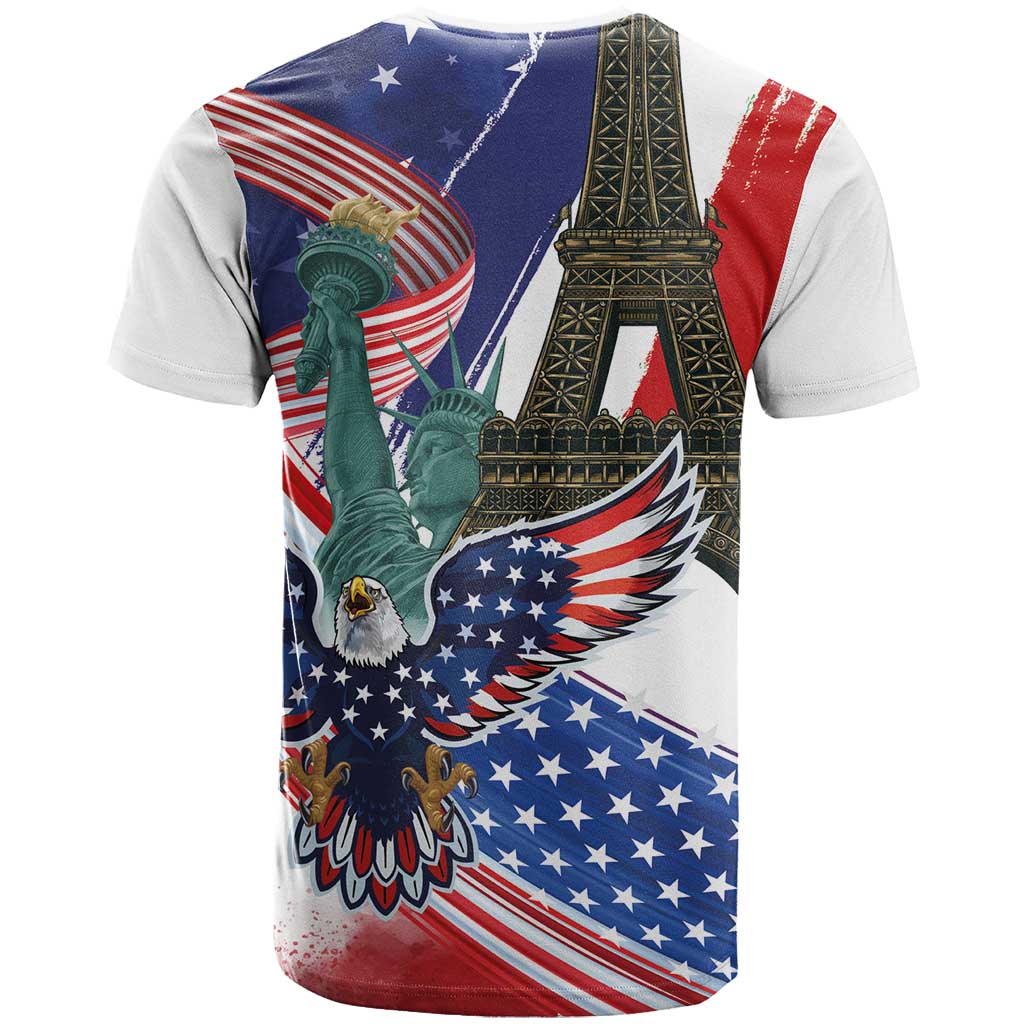 French-American Heritage Month T Shirt Dual Heritage and National Flag