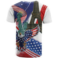 French-American Heritage Month T Shirt Dual Heritage and National Flag