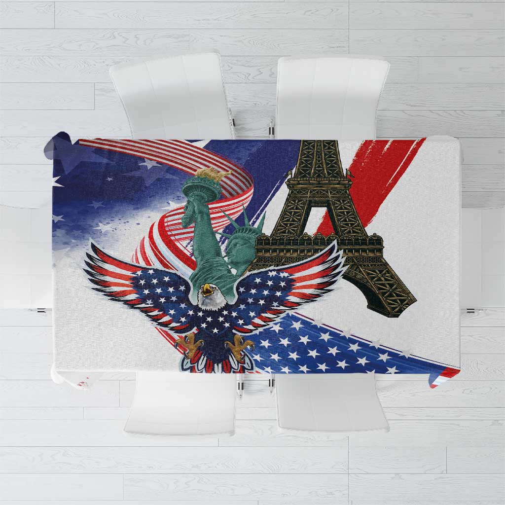 French-American Heritage Month Tablecloth Dual Heritage and National Flag