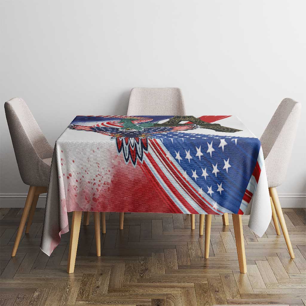 French-American Heritage Month Tablecloth Dual Heritage and National Flag