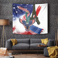 French-American Heritage Month Tapestry Dual Heritage and National Flag