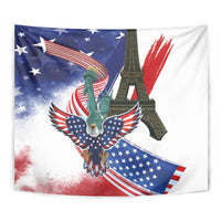 French-American Heritage Month Tapestry Dual Heritage and National Flag