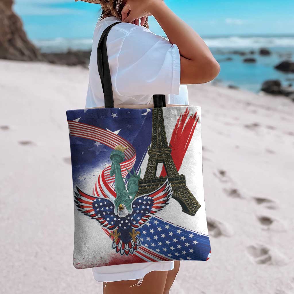 French-American Heritage Month Tote Bag Dual Heritage and National Flag