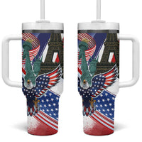 French-American Heritage Month Tumbler With Handle Dual Heritage and National Flag