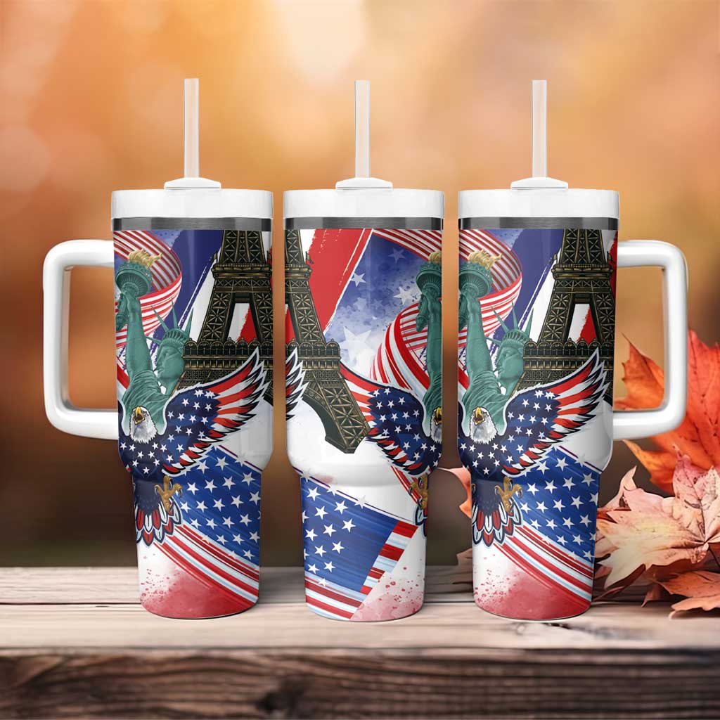 French-American Heritage Month Tumbler With Handle Dual Heritage and National Flag