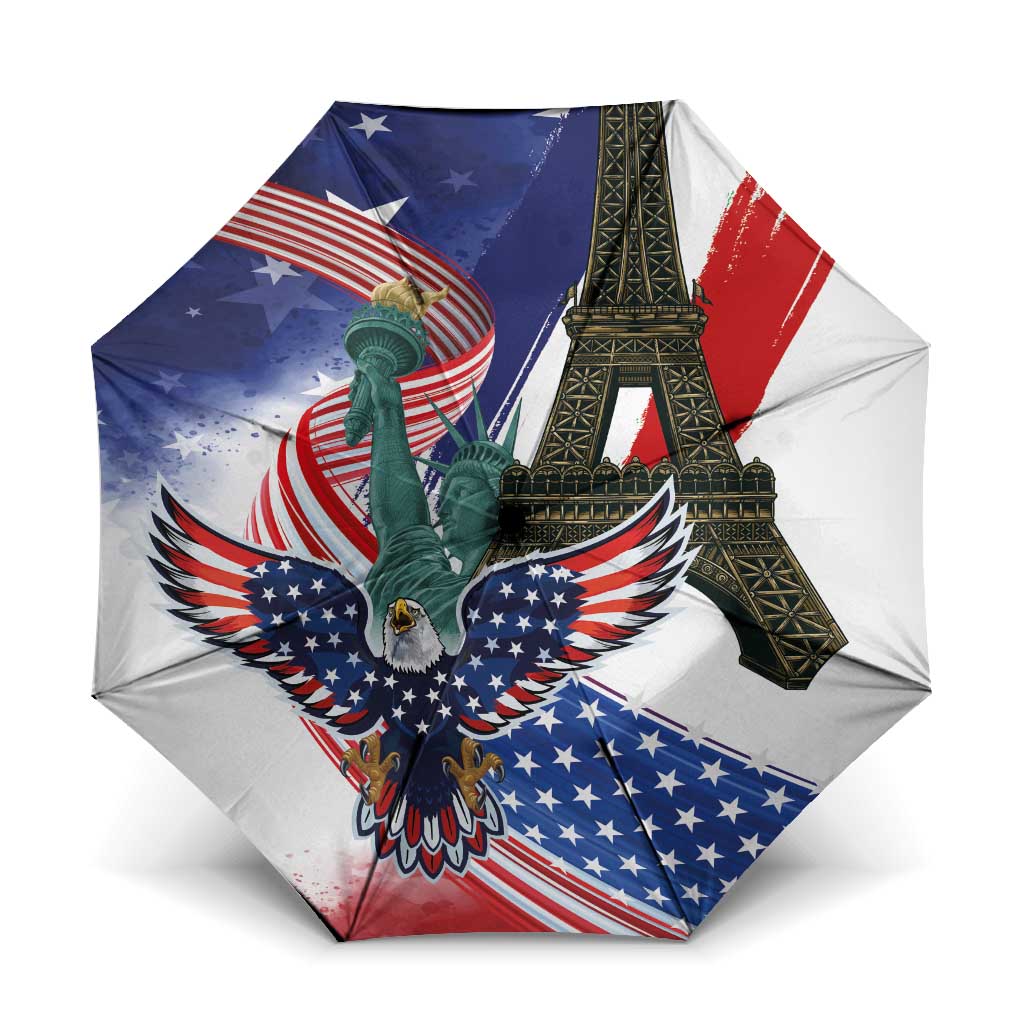 French-American Heritage Month Umbrella Dual Heritage and National Flag