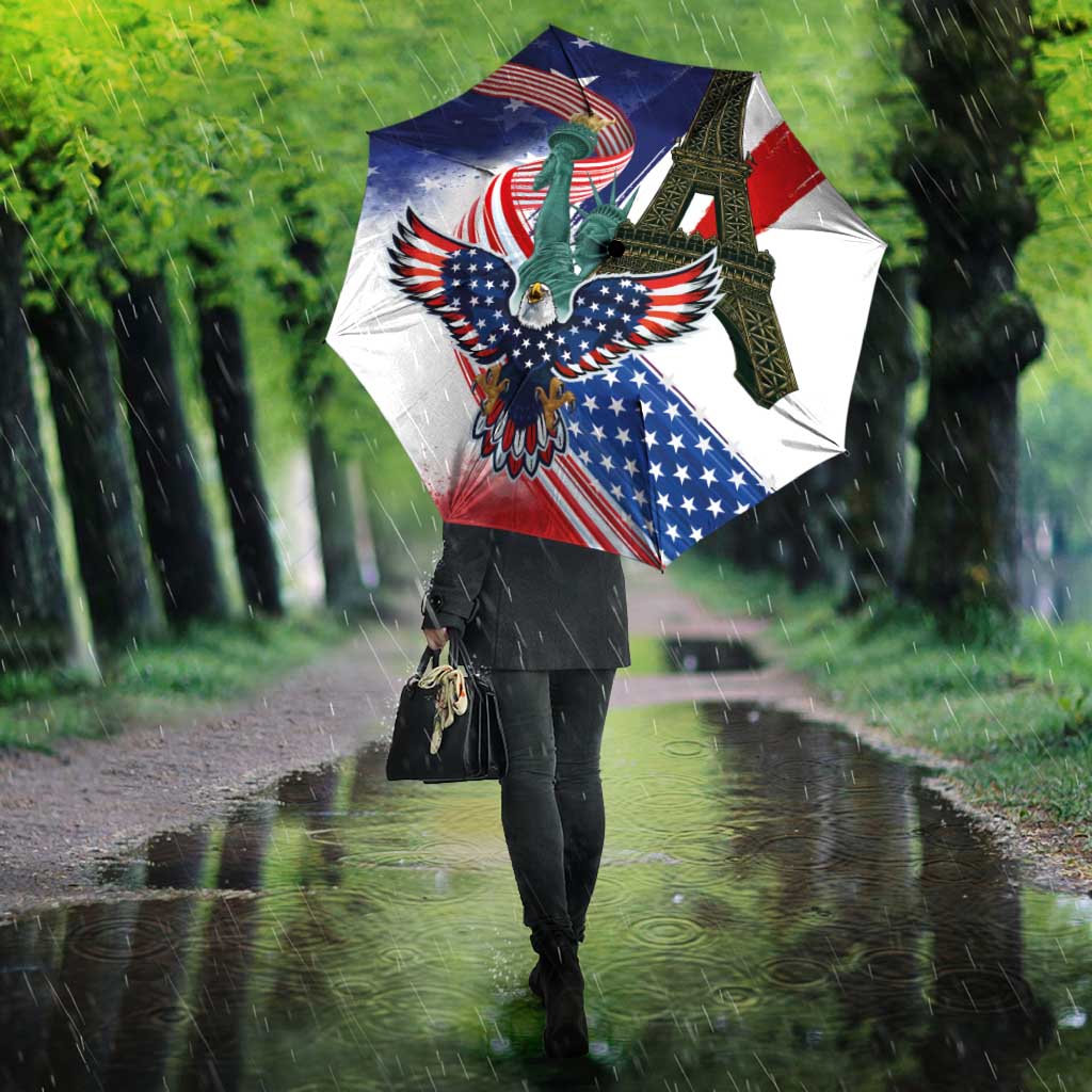 French-American Heritage Month Umbrella Dual Heritage and National Flag