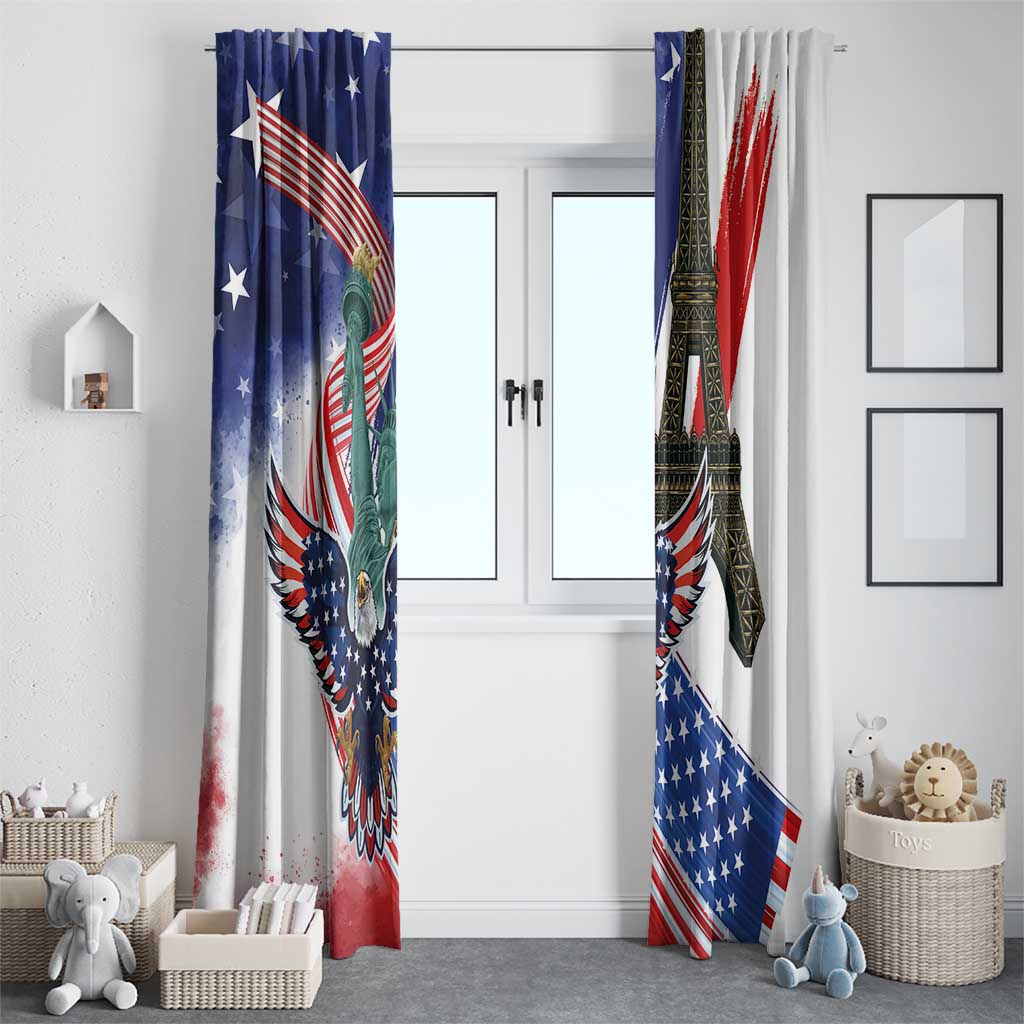 French-American Heritage Month Window Curtain Dual Heritage and National Flag
