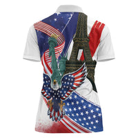 French-American Heritage Month Women Polo Shirt Dual Heritage and National Flag