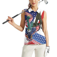 French-American Heritage Month Women Sleeveless Polo Shirt Dual Heritage and National Flag