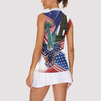 French-American Heritage Month Women Sleeveless Polo Shirt Dual Heritage and National Flag