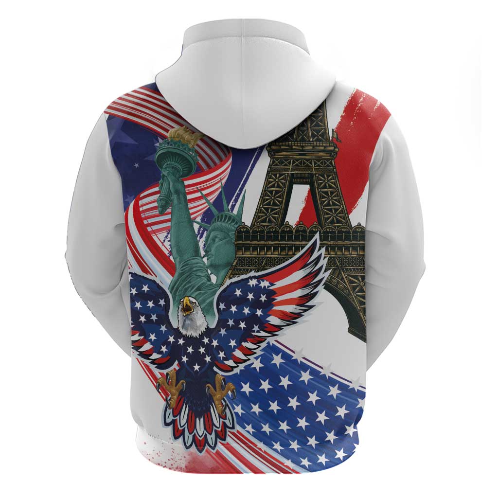 French-American Heritage Month Zip Hoodie Dual Heritage and National Flag