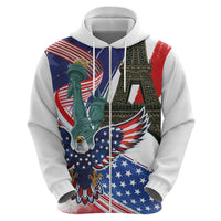 French-American Heritage Month Zip Hoodie Dual Heritage and National Flag