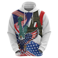 French-American Heritage Month Zip Hoodie Dual Heritage and National Flag