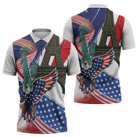 French-American Heritage Month Zipper Polo Shirt Dual Heritage and National Flag