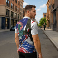 French-American Heritage Month Zipper Polo Shirt Dual Heritage and National Flag