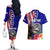 Personalised American Samoa and United States Couples Matching Off The Shoulder Long Sleeve Dress and Hawaiian Shirt Bald Eagle and Seal Hibiscus Polynesian Pattern - Wonder Print Shop