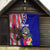 Personalised American Samoa and United States Quilt Bald Eagle and Seal Hibiscus Polynesian Pattern - Wonder Print Shop