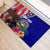 Personalised American Samoa and United States Rubber Doormat Bald Eagle and Seal Hibiscus Polynesian Pattern - Wonder Print Shop