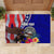 Personalised American Samoa and United States Rubber Doormat Bald Eagle and Seal Hibiscus Polynesian Pattern - Wonder Print Shop