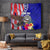 Personalised American Samoa and United States Tapestry Bald Eagle and Seal Hibiscus Polynesian Pattern - Wonder Print Shop