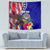 Personalised American Samoa and United States Tapestry Bald Eagle and Seal Hibiscus Polynesian Pattern - Wonder Print Shop