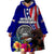 Personalised American Samoa and United States Wearable Blanket Hoodie Bald Eagle and Seal Hibiscus Polynesian Pattern - Wonder Print Shop