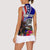 Personalised American Samoa and United States Women Sleeveless Polo Shirt Bald Eagle and Seal Hibiscus Polynesian Pattern - Wonder Print Shop