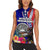 Personalised American Samoa and United States Women Sleeveless Polo Shirt Bald Eagle and Seal Hibiscus Polynesian Pattern - Wonder Print Shop