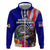 Personalised American Samoa and United States Zip Hoodie Bald Eagle and Seal Hibiscus Polynesian Pattern - Wonder Print Shop