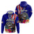 Personalised American Samoa and United States Zip Hoodie Bald Eagle and Seal Hibiscus Polynesian Pattern - Wonder Print Shop
