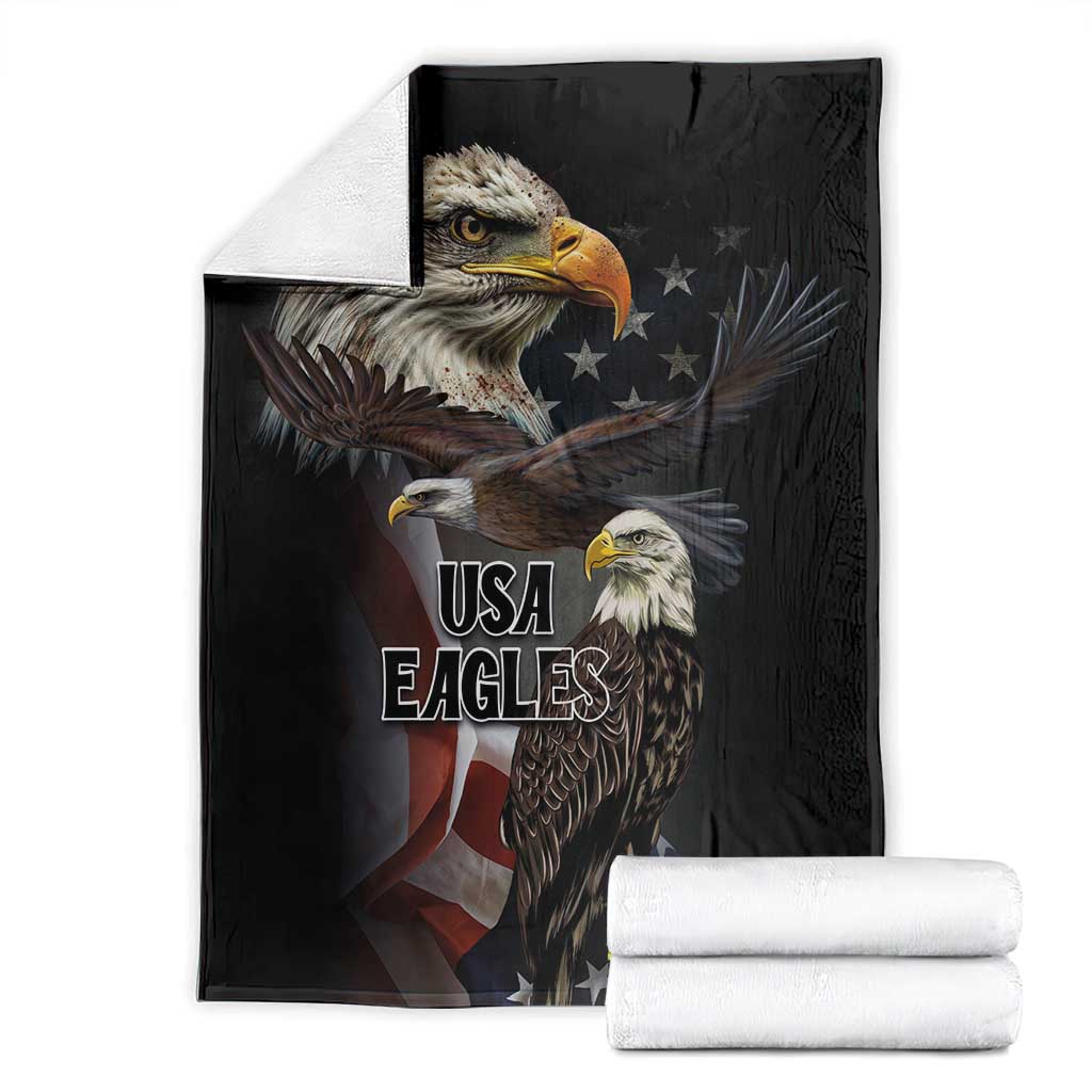 American Eagles Blanket United States Flag Vintage Style