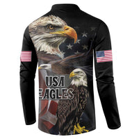 American Eagles Button Sweatshirt United States Flag Vintage Style - Wonder Print Shop