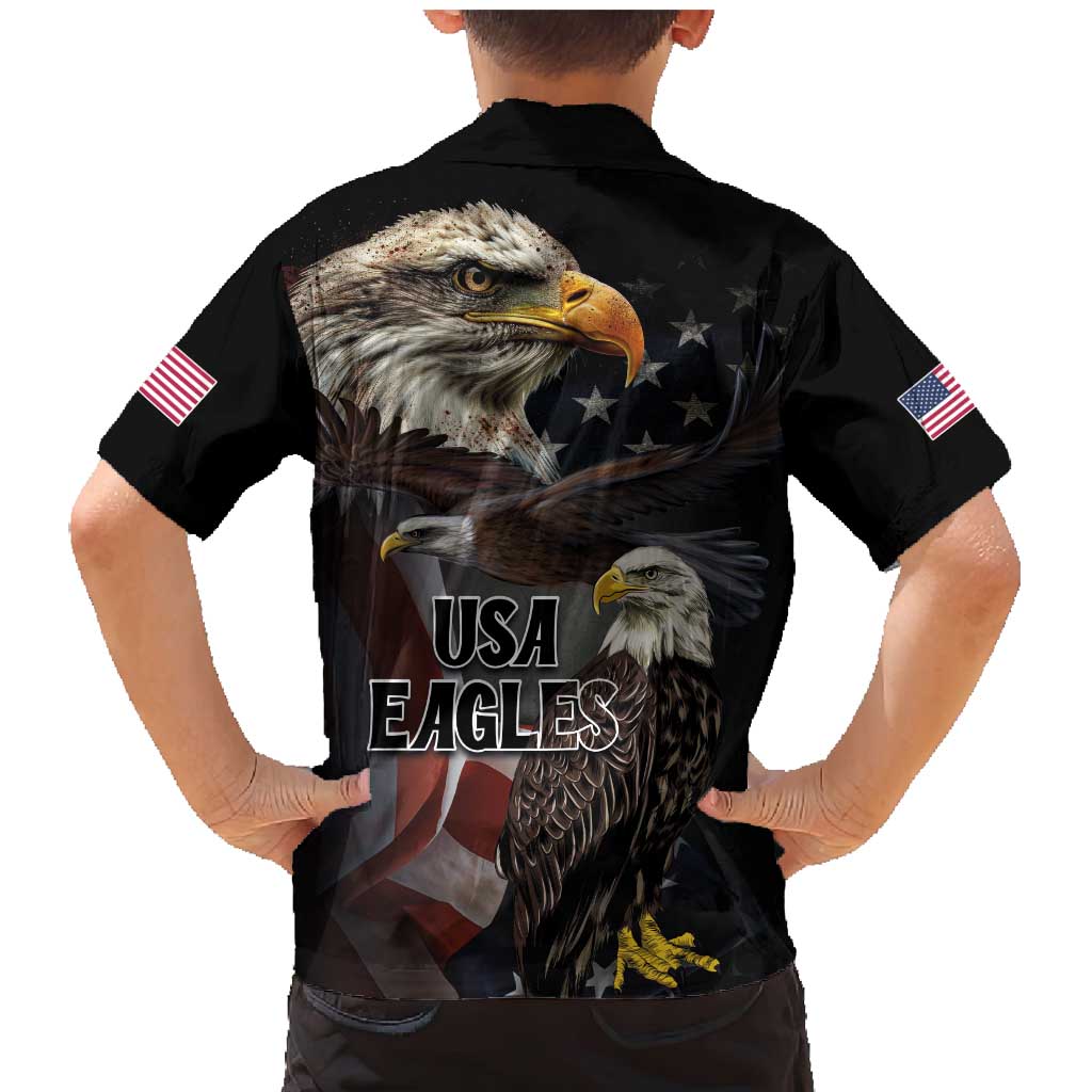 American Eagles Family Matching Mermaid Dress and Hawaiian Shirt United States Flag Vintage Style - Wonder Print Shop