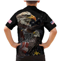 American Eagles Family Matching Mermaid Dress and Hawaiian Shirt United States Flag Vintage Style - Wonder Print Shop
