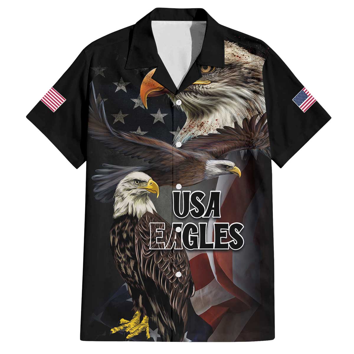 American Eagles Family Matching Puletasi and Hawaiian Shirt United States Flag Vintage Style - Wonder Print Shop